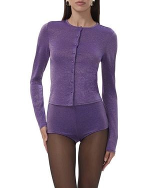 AFRM Linda Metallic Cardigan - Purple