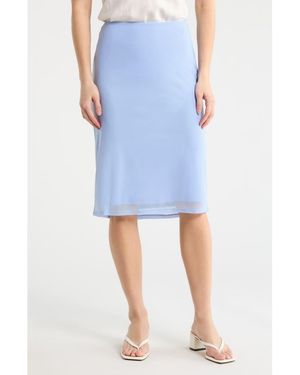 Wayf Polka Dot Midi Skirt - Blue