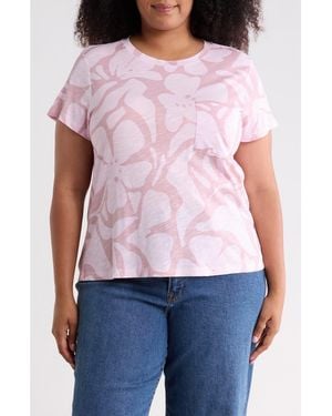 Sanctuary Cotton Blend Pocket T-Shirt - Pink