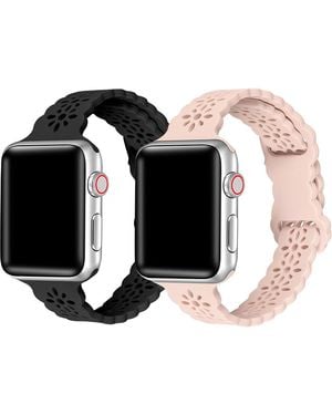 The Posh Tech Silicone Sport 2-Pack Apple Watch Watchbands - Black