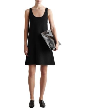 COS Boiled Merino Wool A-Line Dress - Black