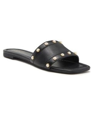 Stuart Weitzman Pearl Slide Sandal - Black