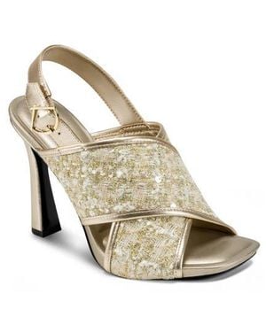 KARL LAGERFELD Colbie Sequin X-Band Sandal - Metallic