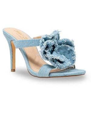 In Touch Footwear Yureli Fray Rosette Slide Sandal - Blue
