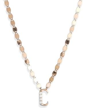 Lana Jewelry 14K Diamond Initial Pendant Necklace - Metallic