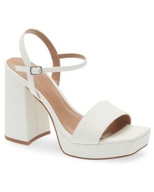 Open Edit Noella Ankle Strap Platform Sandal - White