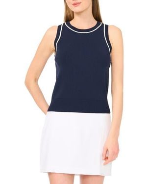 Halogen® Stripe Trim Sweater Tank - Blue