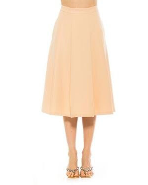Alexia Admor Illia Pleated Midi Skirt - Natural