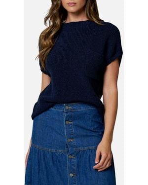 Blu Pepper Short Sleeve Sweater - Blue