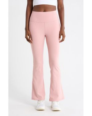 90 Degrees Felix Rib Everyday Flare Leggings - Pink