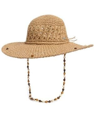 Steve Madden Beaded Straw Hat - Metallic