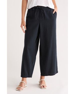 NYDJ Jayne Cotton Pull-On Ankle Wide Leg Jeans - Blue