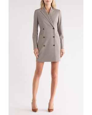 Theory Long Sleeve Blazer Dress - Natural