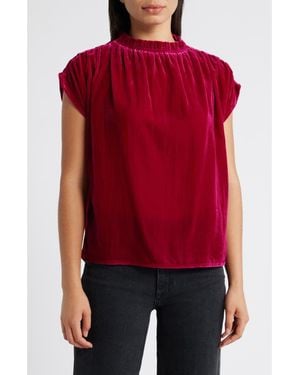 Wit & Wisdom Extended Sleeve Velvet Top - Red