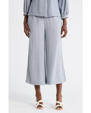 Max Studio Tie Waist Crop Wide Leg Pants - Gray