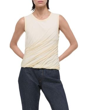 Helmut Lang Cotton Bubble Hem Tank - Blue