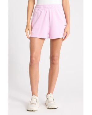 DKNY Metallic Logo High Rise French Terry Shorts - Pink