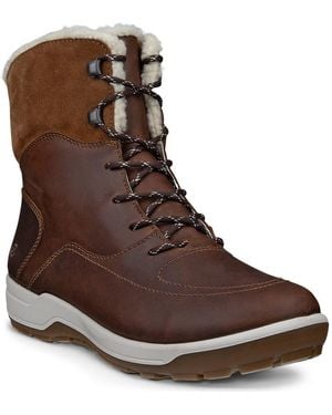 Ecco Trace Lite Waterproof Faux Shearling Lined Hiking Boot - Brown