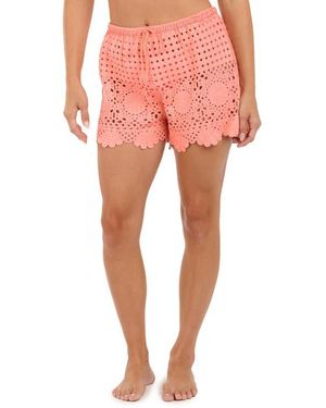Citrus Crochet Cover-Up Shorts - Pink