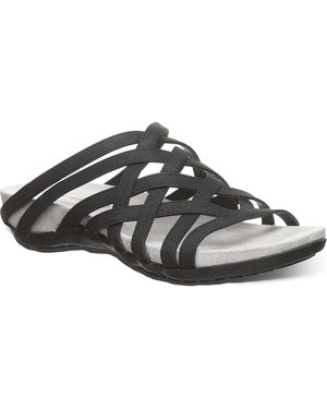 BEARPAW Zinnia Faux Leather Slide Sandal - Black