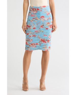 L'Agence Isodora Mesh Midi Skirt - Blue