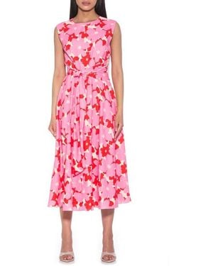 Alexia Admor Paris Sleeveless Asymmetric Tie Midi Dress - Pink