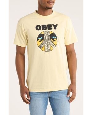 Obey Psychic Youth Graphic T-Shirt - Natural