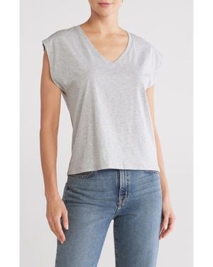 Nordstrom V-Neck Pima Cotton T-Shirt - Blue