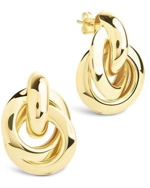 Sterling Forever Ashton Layered Knocker Stud Earrings - Metallic