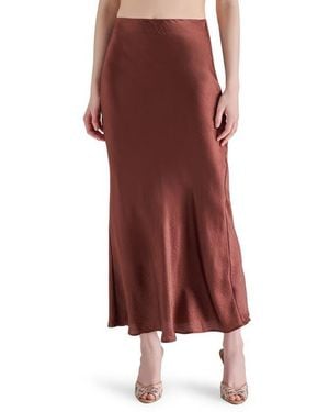 Steve Madden Satin Trumpet Skirt - Red
