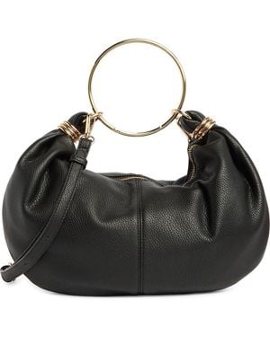 Urban Expressions Faux Leather Ring Top Handle Bag - Black