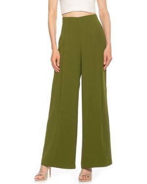 Alexia Admor Elia High Waist Pleat Wide Leg Pants - Green