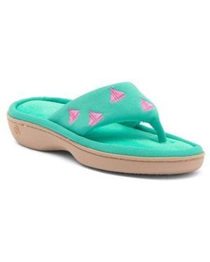 Isotoner Pique Resort Flip Flop Slipper - Green