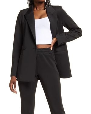 GOOD AMERICAN Shiny Scuba Blazer - Black