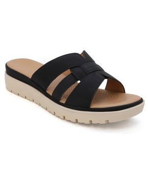 COMODA DESIGNS Tunsa Wedge Slide Sandal - Black