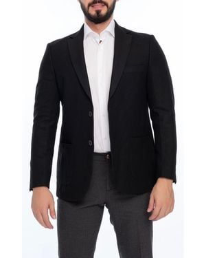 VELLAPAIS Solid Sport Coat - Black