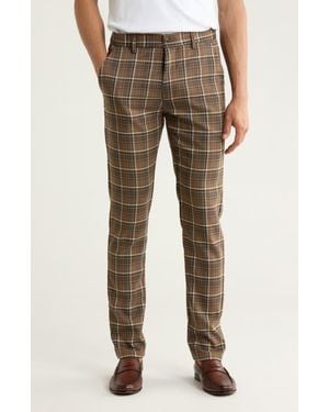 T.R. Premium Plaid Straight Leg Pants - Natural