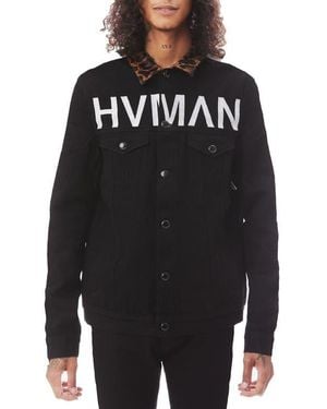 HVMAN Mk1 Stripe Denim Trucker Jacket - Black