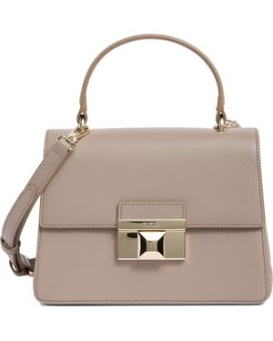 Furla Venere Mini Top Handle Leather Satchel in Black | Lyst Furla Venere Mini Top Handle Leather Satchel in Black | Lyst