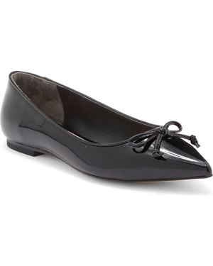 Stuart Weitzman Gabby Pointed Toe Bow Flat - Black