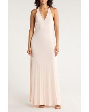 Go Couture Halter Maxi Dress - White