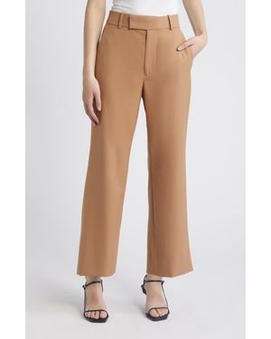 FRAME Easy Slim Wool Blend Crop Pants - Natural