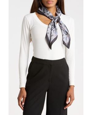 Steve Madden Paisley Floral Square Scarf - Gray