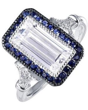 Lafonn Art Deco Simulated Diamond Ring - Blue