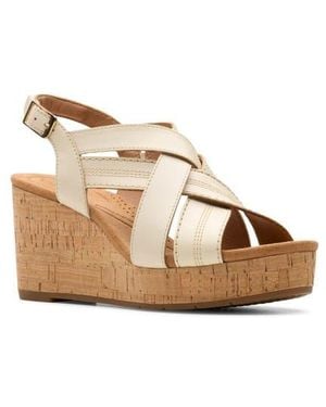 Clarks Sabina Wedge Slingback Sandal - Natural