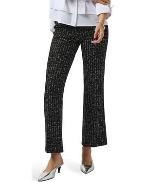 Joseph Ribkoff Check Jacquard Straight Leg Pants - Black