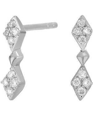 CARRIERE JEWELRY Diamond Geo Drop Earrings - White