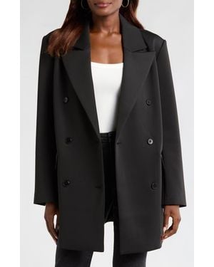 GOOD AMERICAN Double Breasted Scuba Jacket - Black