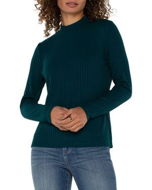 Liverpool Los Angeles Rib Knit Top - Green