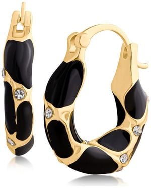 Jardin Enamel Cheetah Hoop Earrings (Nordstrom Exclusive) - Black